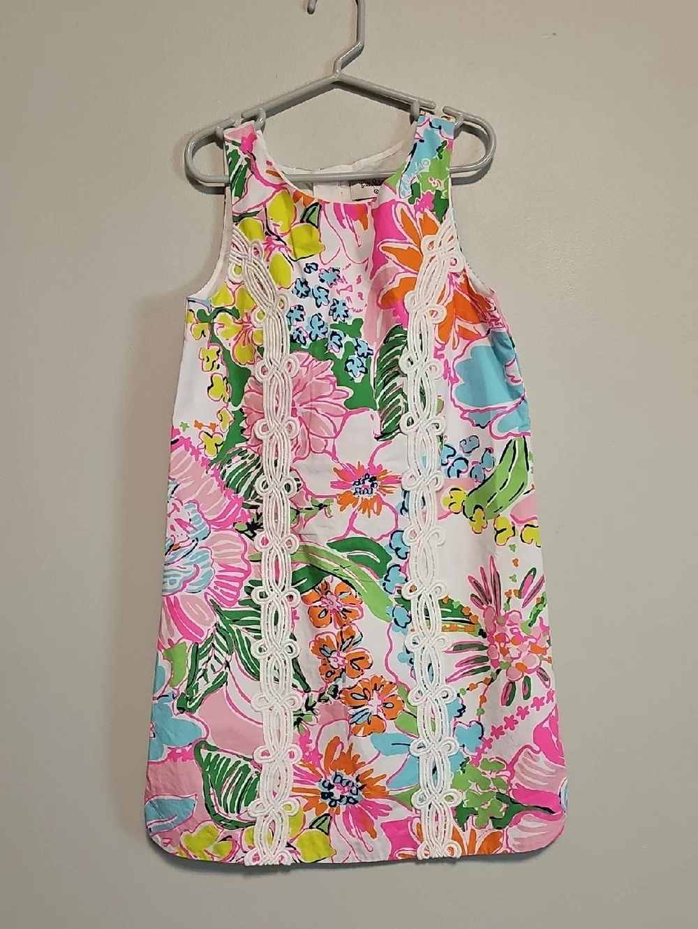 Lilly Pulitzer Target Pink Multi Floral Shift Dress with Lace Trim